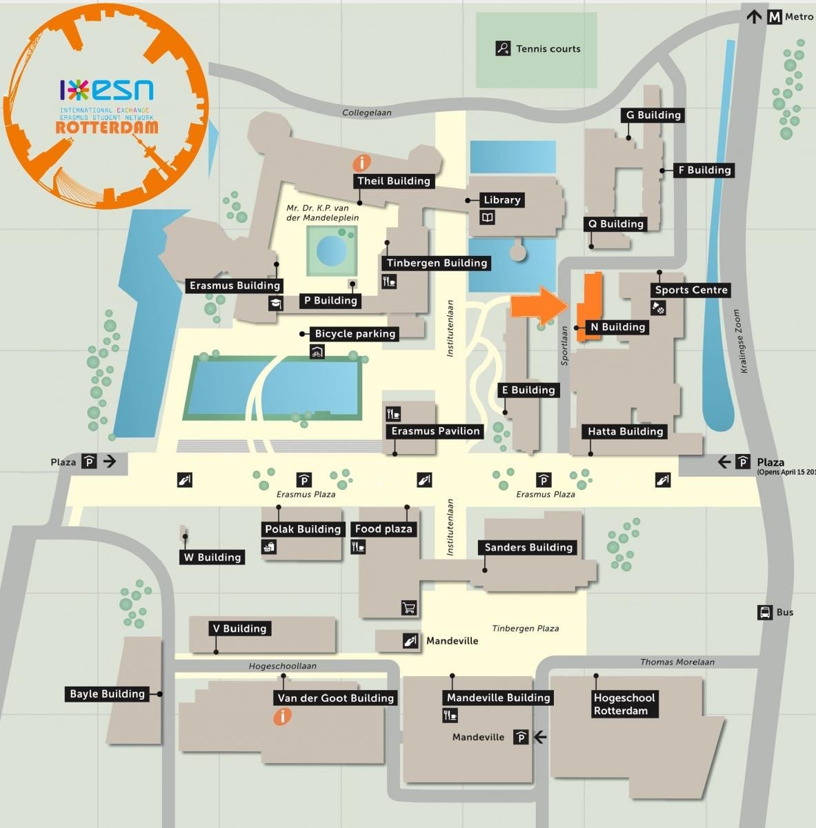 Karte der erasmus-Universität Rotterdam 