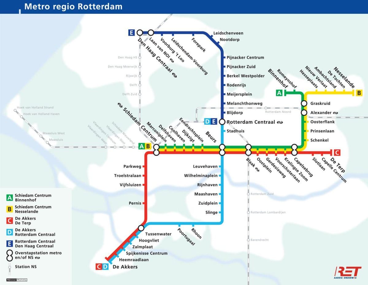 Rotterdam U-Bahn-Karte